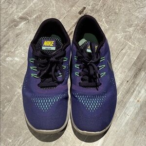 Nike Kids Purple and Green Sneakers